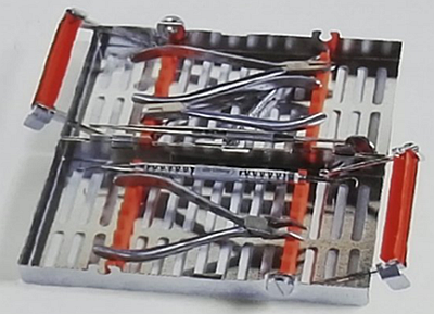 豪孚迪双层正畸小器械盒 外部尺寸4.5″×8″×1.5″(114mm×203mm×38mm)